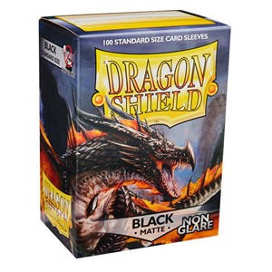 100 Dragon Shield Sleeves - Matte Black (Non-Glare)
